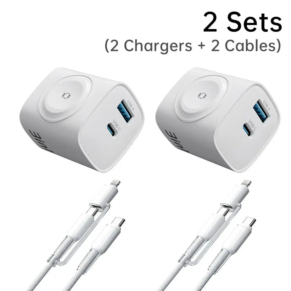 3-In-1 Fast Charging Block with Built-In Magnetic Watch Charger for Iphone, Apple Watch, and Wireless Earbuds,Back to School,Back to School Haul