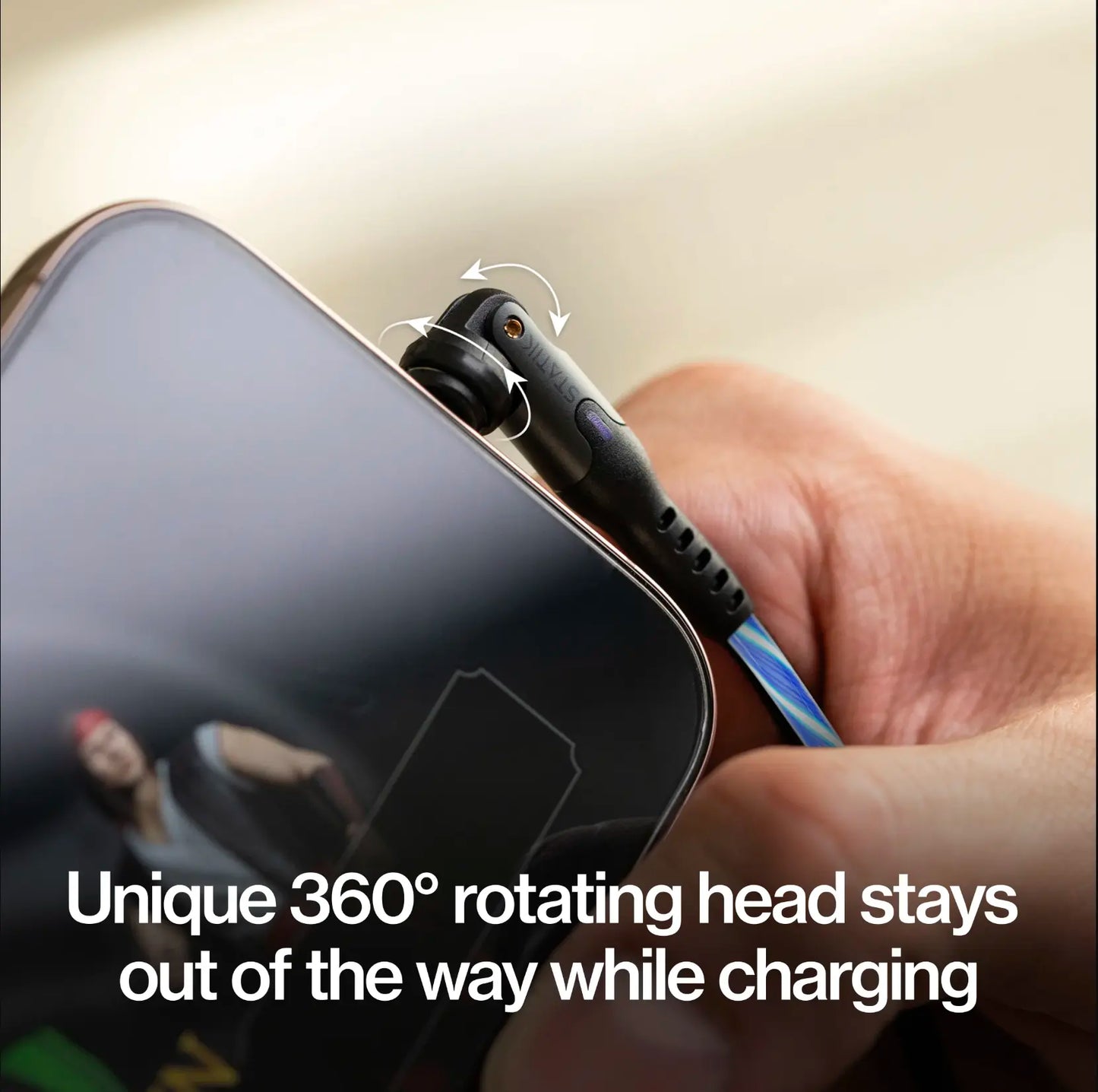 Globright 360: Universal Magnetic Charge Cable | 5-In-1 | LED Glow | 360° Rotating Head | Compatible with Most Mobile Phones & Electronic Devices