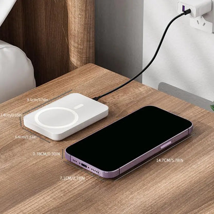 5000Mah Magnetic Wireless Power Bank for Iphone 12-17 Series, Portable Charger Compatible with Magsafe Cases, Back to School Essentials,Back to School,Back to School Haul