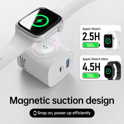 3-In-1 Fast Charging Block with Built-In Magnetic Watch Charger for Iphone, Apple Watch, and Wireless Earbuds,Back to School,Back to School Haul