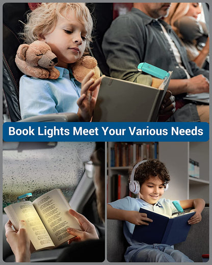 Book Reading Light with Clip, USB Rechargeble Booklight (Blue)
