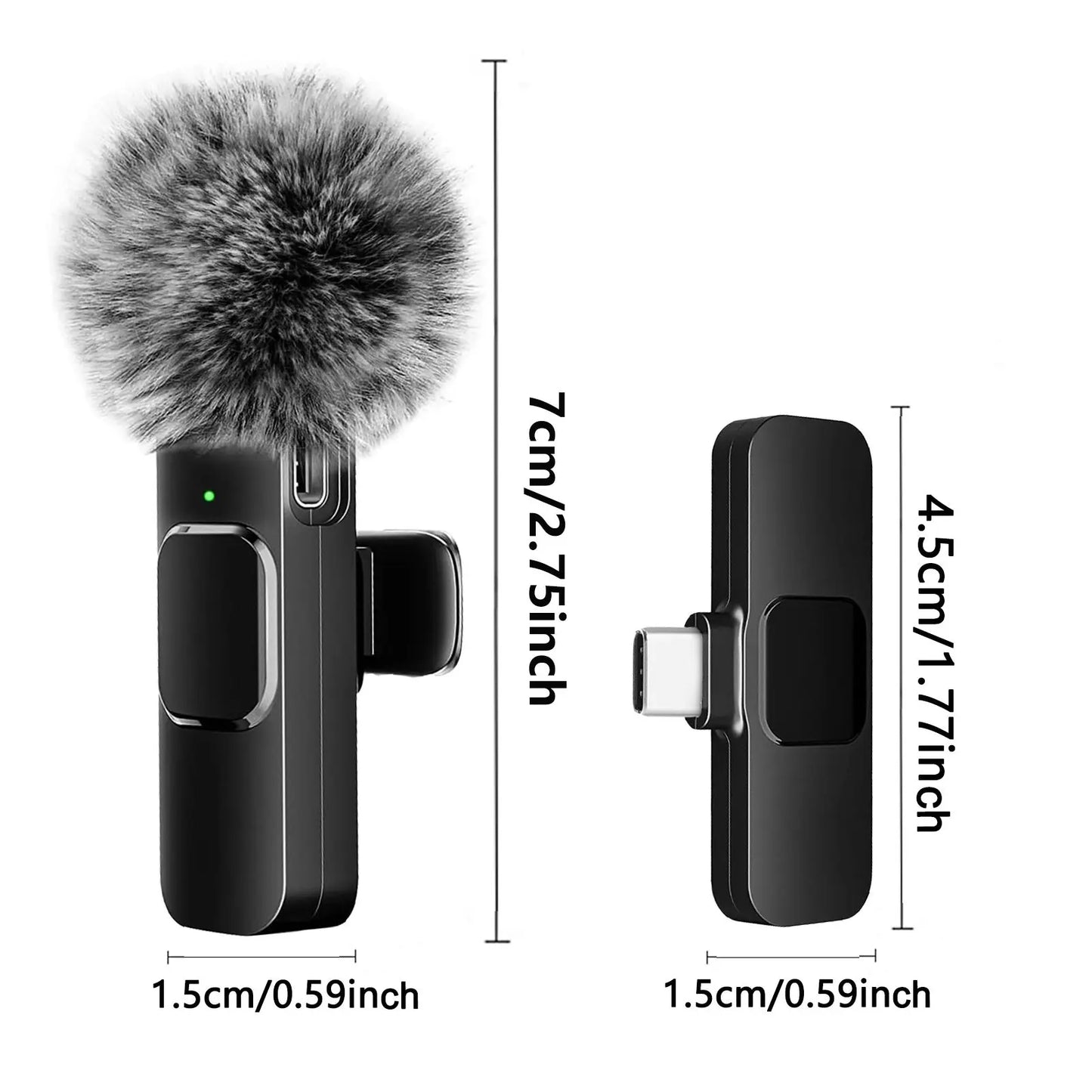 HITOZON Mini Wireless Lavalier Microphone for Iphone/Android Smartphones,Portable USB-C Lapel Mic for Audio/Video Recording,Plug-And-Play Wireless Microphone for Live Streams,Interviews,Teaching,Vlog,Youtube,Tiktok,Usb-C Mics