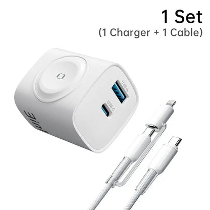 3-In-1 Fast Charging Block with Built-In Magnetic Watch Charger for Iphone, Apple Watch, and Wireless Earbuds,Back to School,Back to School Haul