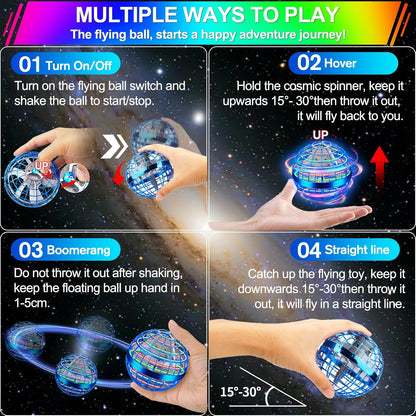 Flying Orb Ball Toy,2026 Upgraded Parachute LED Light,Bright Blue