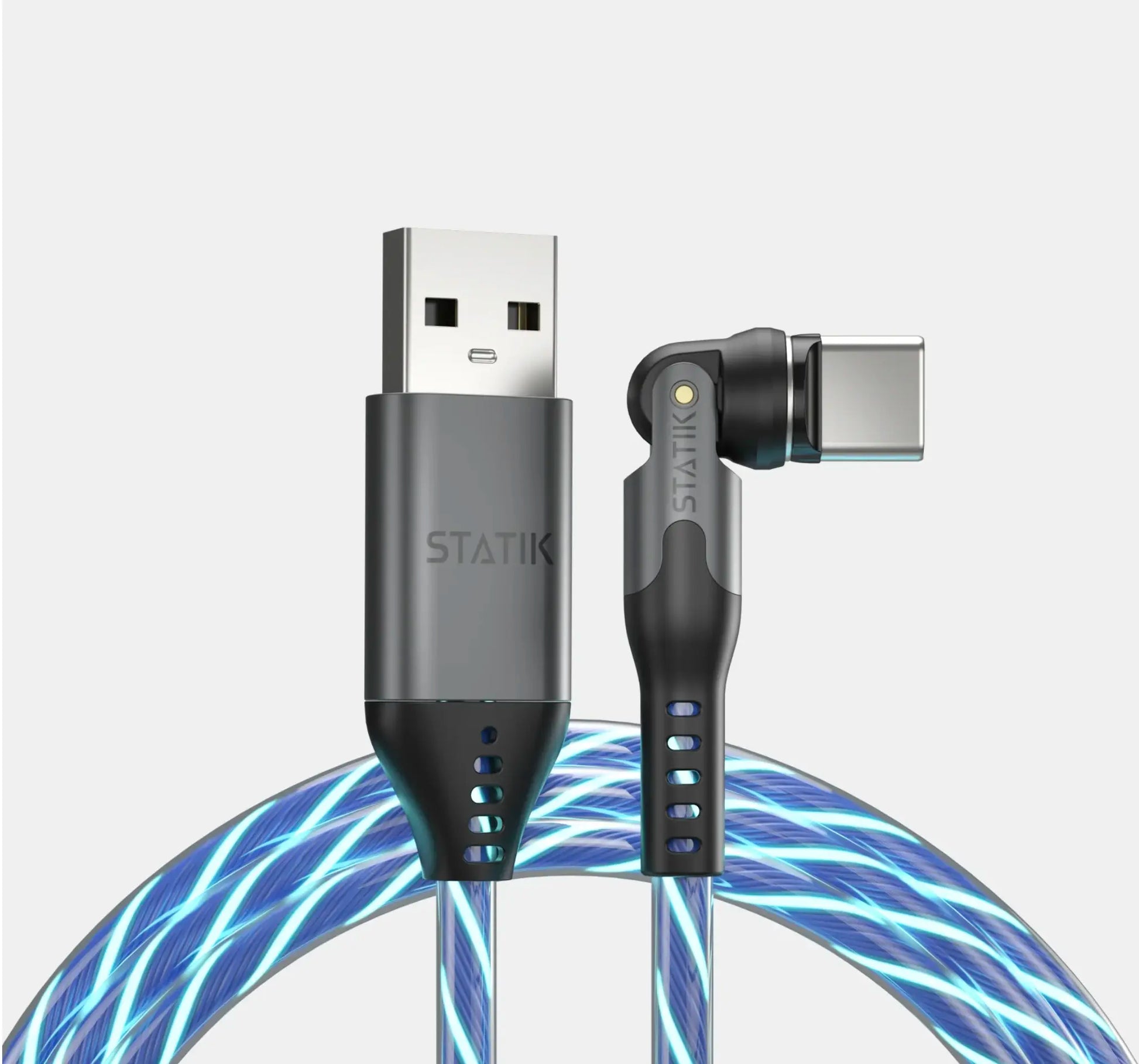 Globright 360: Universal Magnetic Charge Cable | 5-In-1 | LED Glow | 360° Rotating Head | Compatible with Most Mobile Phones & Electronic Devices