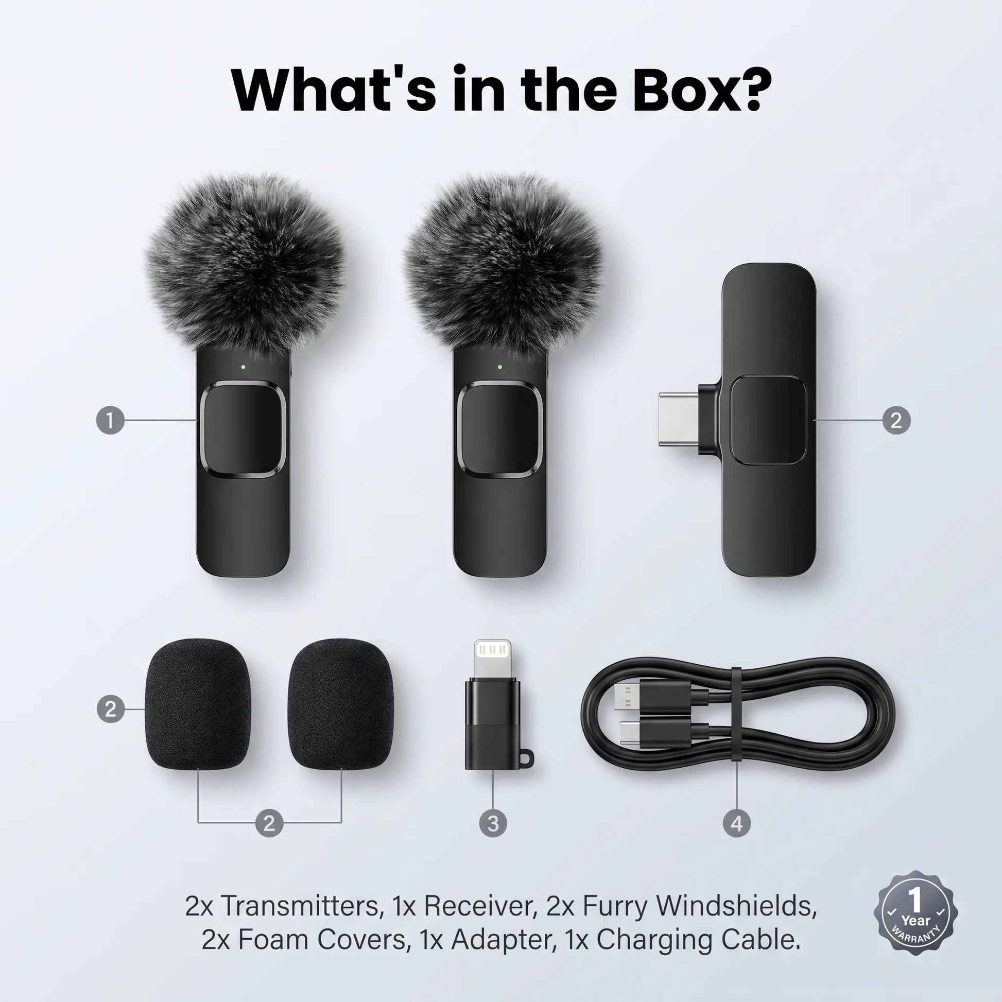 HITOZON Mini Wireless Lavalier Microphone for Iphone/Android Smartphones,Portable USB-C Lapel Mic for Audio/Video Recording,Plug-And-Play Wireless Microphone for Live Streams,Interviews,Teaching,Vlog,Youtube,Tiktok,Usb-C Mics
