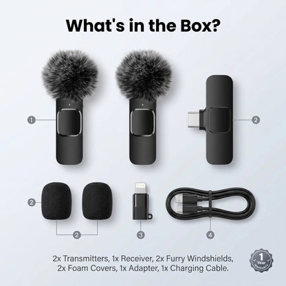 HITOZON Mini Wireless Lavalier Microphone for Iphone/Android Smartphones,Portable USB-C Lapel Mic for Audio/Video Recording,Plug-And-Play Wireless Microphone for Live Streams,Interviews,Teaching,Vlog,Youtube,Tiktok,Usb-C Mics