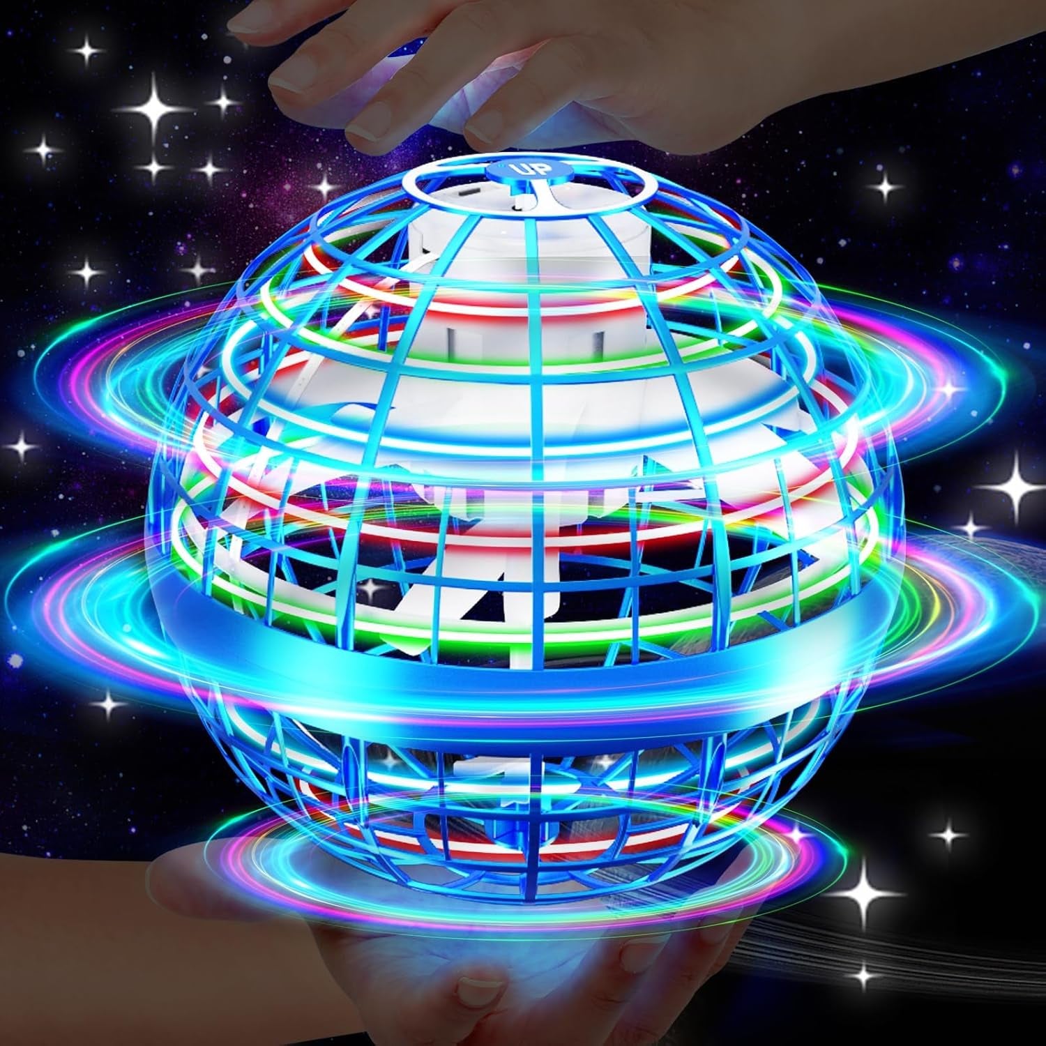 Flying Orb Ball Toy,2026 Upgraded Parachute LED Light,Bright Blue